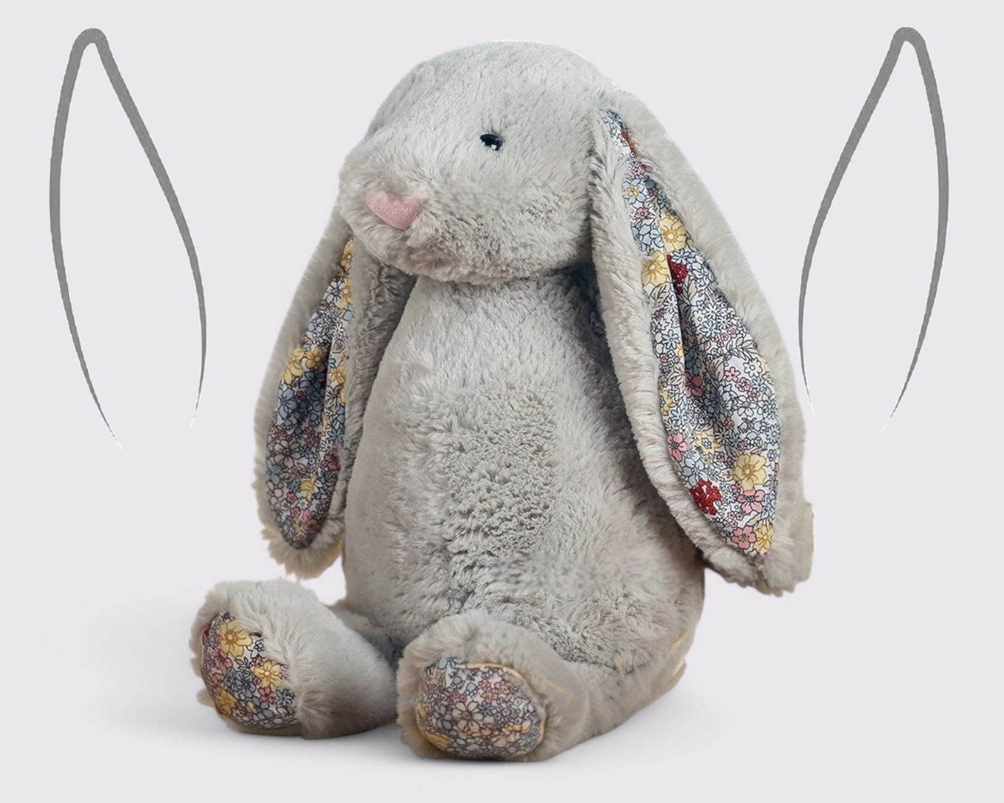 Gepersonaliseerde bloemenkonijn knuffel - Aangepast geborduurd zacht speelgoed voor baby's, pasgeborenen cadeau en aandenken
