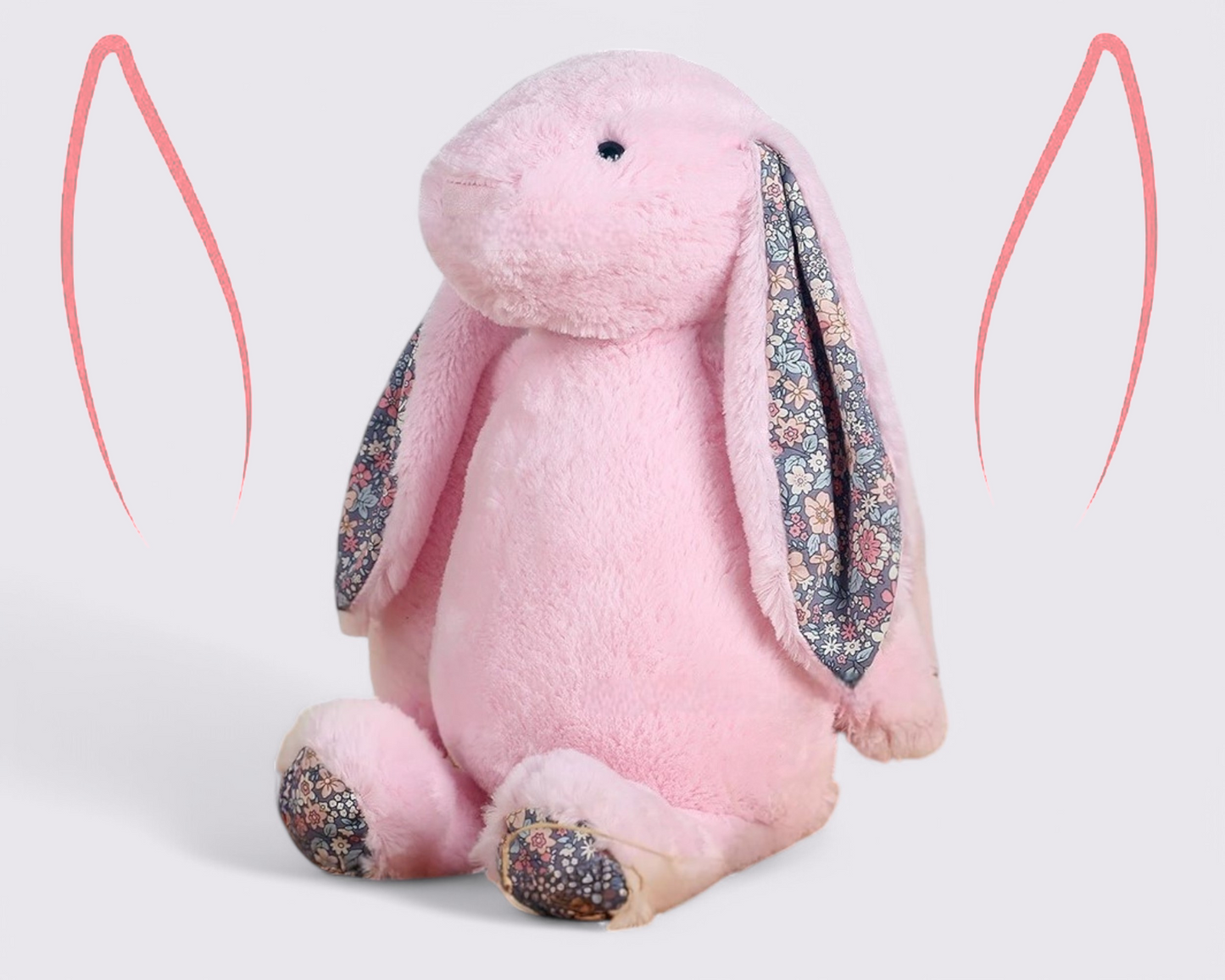 Gepersonaliseerde bloemenkonijn knuffel - Aangepast geborduurd zacht speelgoed voor baby's, pasgeborenen cadeau en aandenken