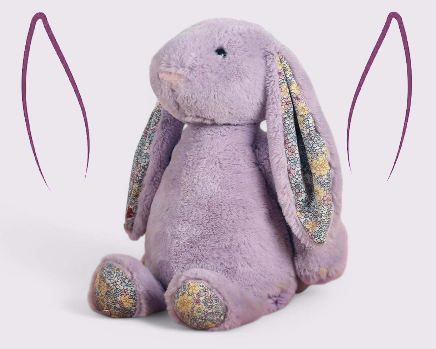 Gepersonaliseerde bloemenkonijn knuffel - Aangepast geborduurd zacht speelgoed voor baby's, pasgeborenen cadeau en aandenken