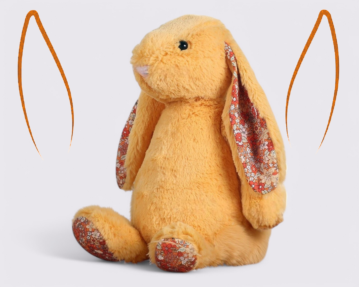 Gepersonaliseerde bloemenkonijn knuffel - Aangepast geborduurd zacht speelgoed voor baby's, pasgeborenen cadeau en aandenken