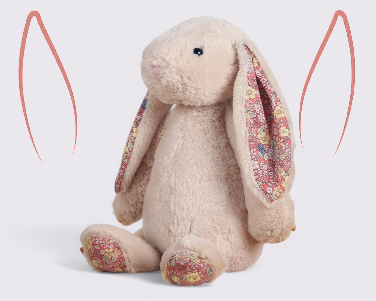 Gepersonaliseerde bloemenkonijn knuffel - Aangepast geborduurd zacht speelgoed voor baby's, pasgeborenen cadeau en aandenken