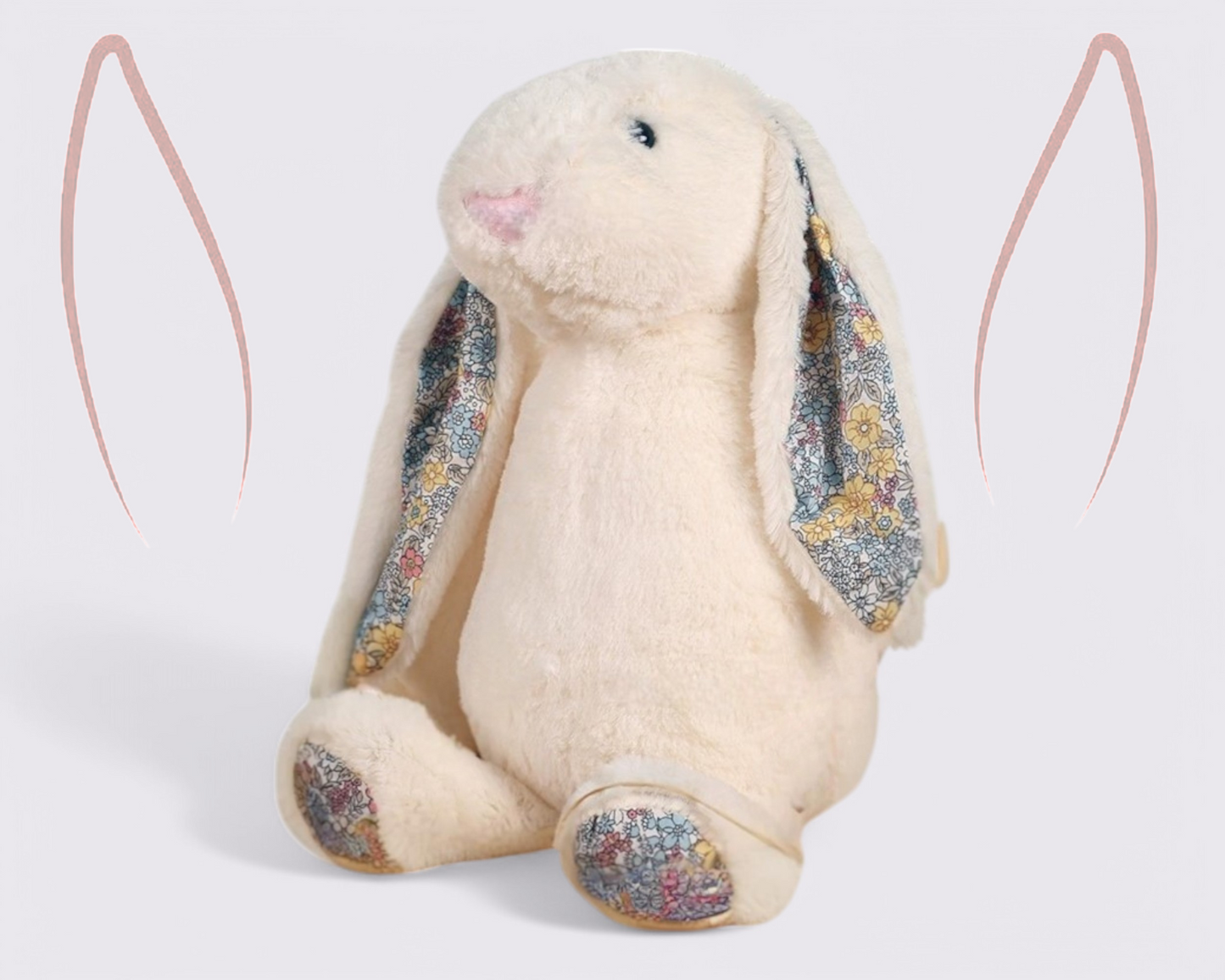 Gepersonaliseerde bloemenkonijn knuffel - Aangepast geborduurd zacht speelgoed voor baby's, pasgeborenen cadeau en aandenken