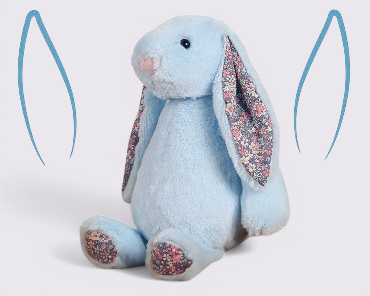 Gepersonaliseerde bloemenkonijn knuffel - Aangepast geborduurd zacht speelgoed voor baby's, pasgeborenen cadeau en aandenken