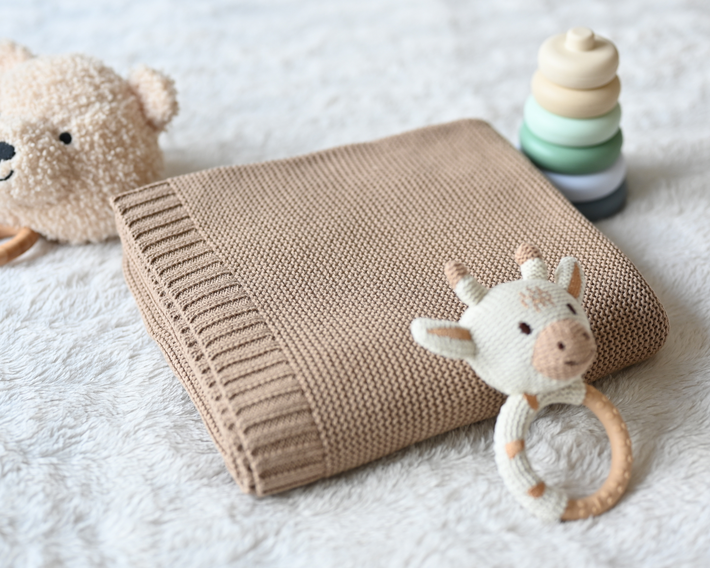 Gepersonaliseerde geborduurde babydeken met GESCHENKDOOS &amp; KAART