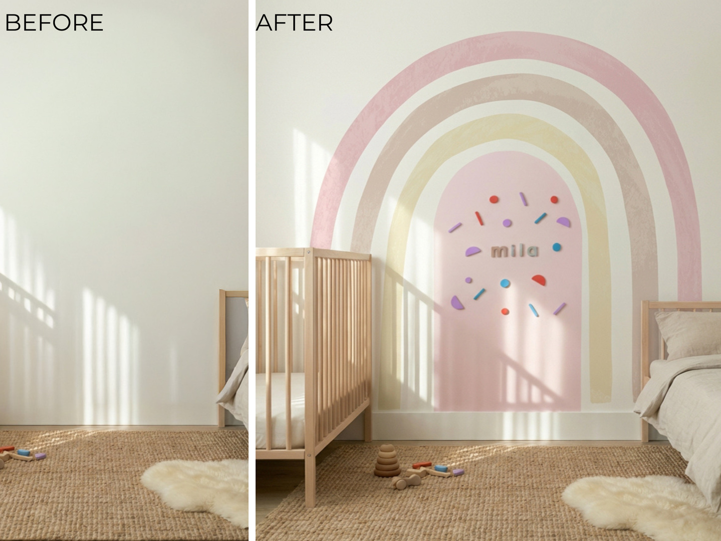 Soft Pink Rainbow Watercolor Magnetic Play Corner Sets
