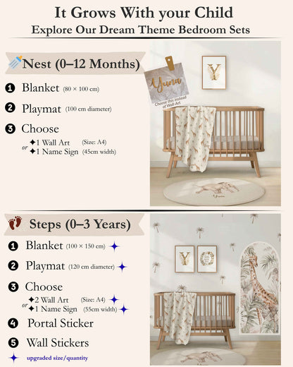 Pink Safari Nursery Set
