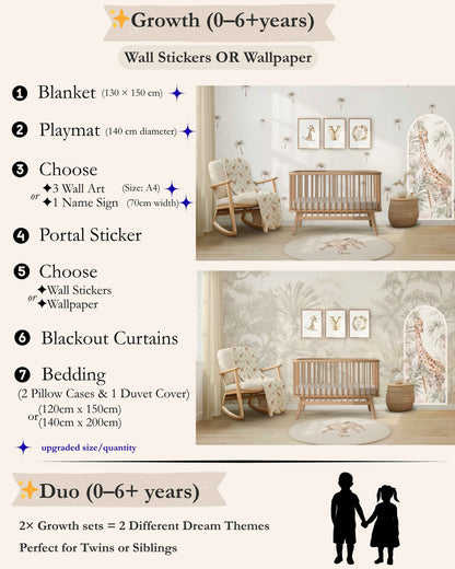 Pink Safari Nursery Set