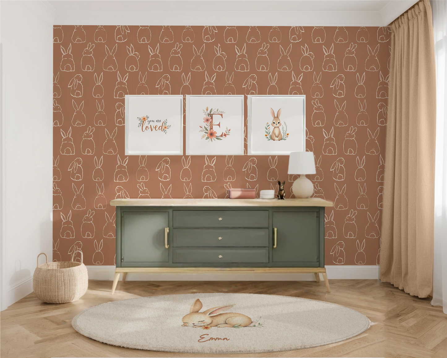 Wallpaper - Terracotta Bunnies