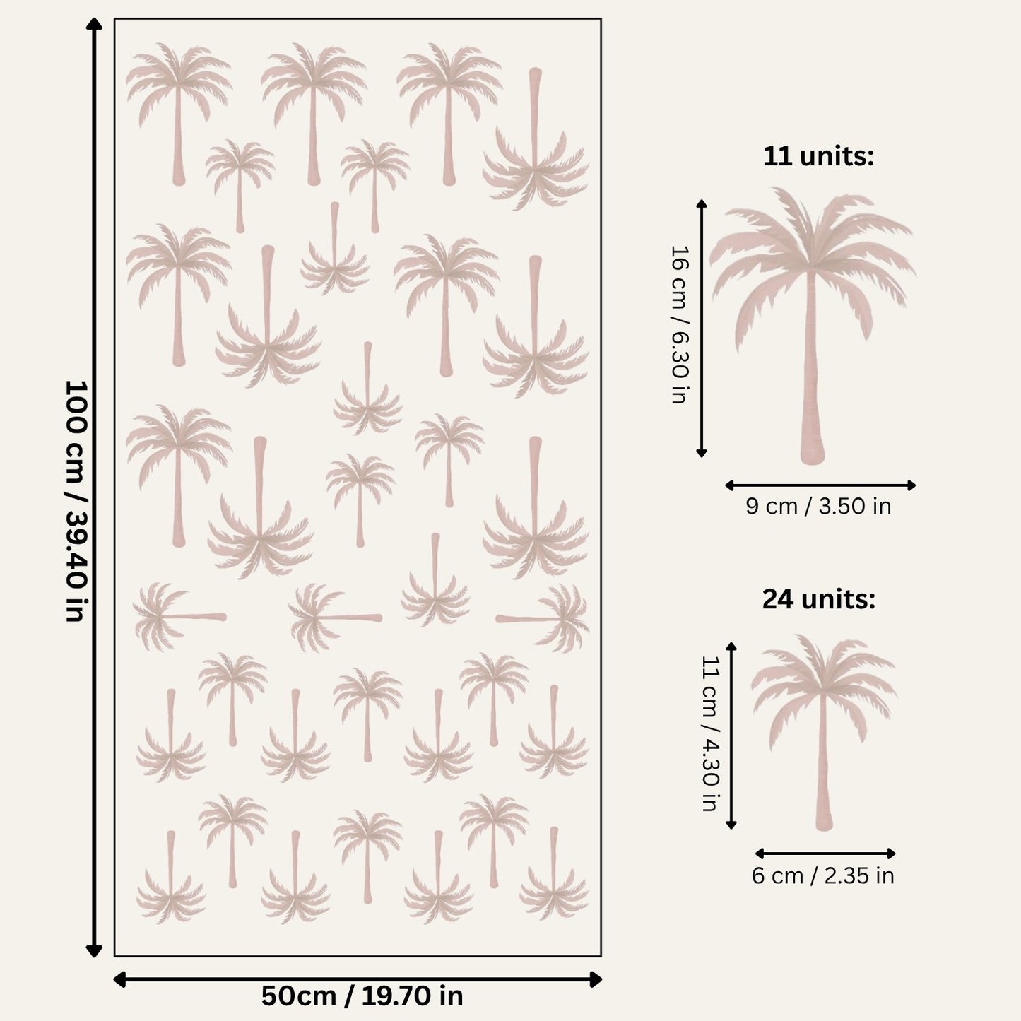 Pink Palm Tree Leaves Wall Stickers - Peel & Stick Decals