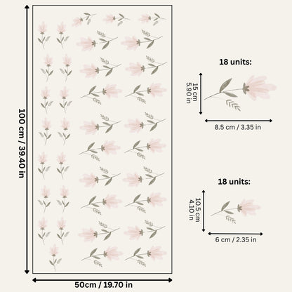 Pink Floral Wall Stickers - Peel & Stick Decals