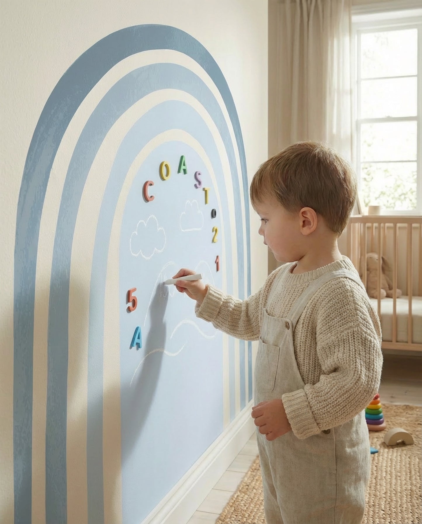 Calm Blue Rainbow Montessori Play Corner Set