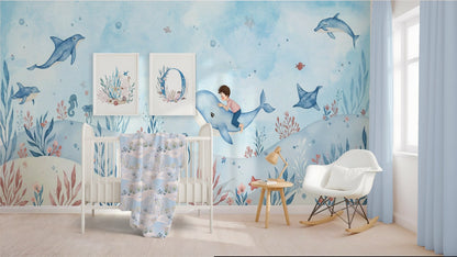 Wallpaper - Under The Blue Sea - Peel & Stick