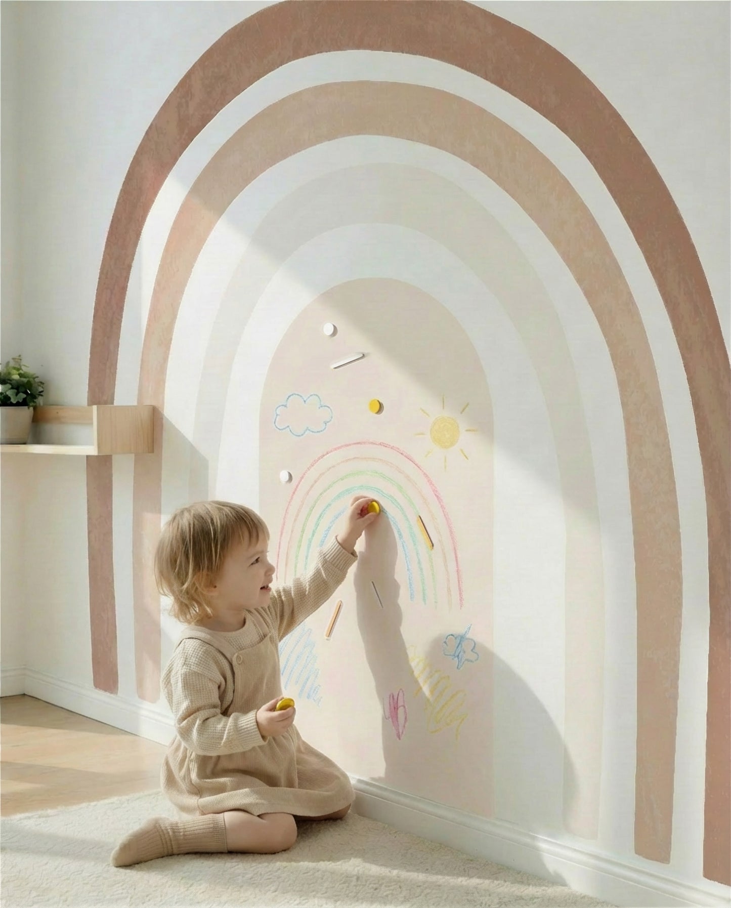 Boho Rainbow Montessori Magnetic  Play Corner Set