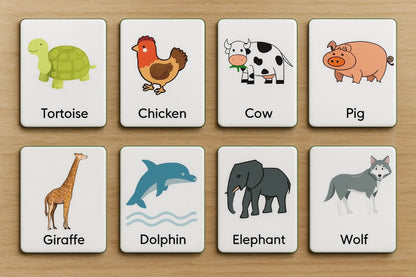Animal Vocabulary Flash Cards Magnets_
