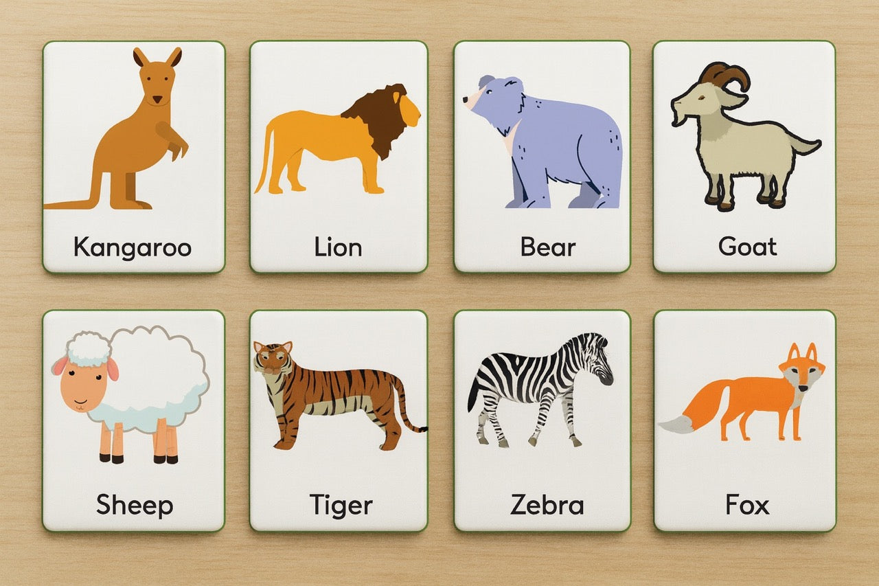 Animal Vocabulary Flash Cards Magnets_