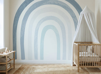 Calm Blue Rainbow Watercolor Wall Decals — Peel & Stick (Easy removable)