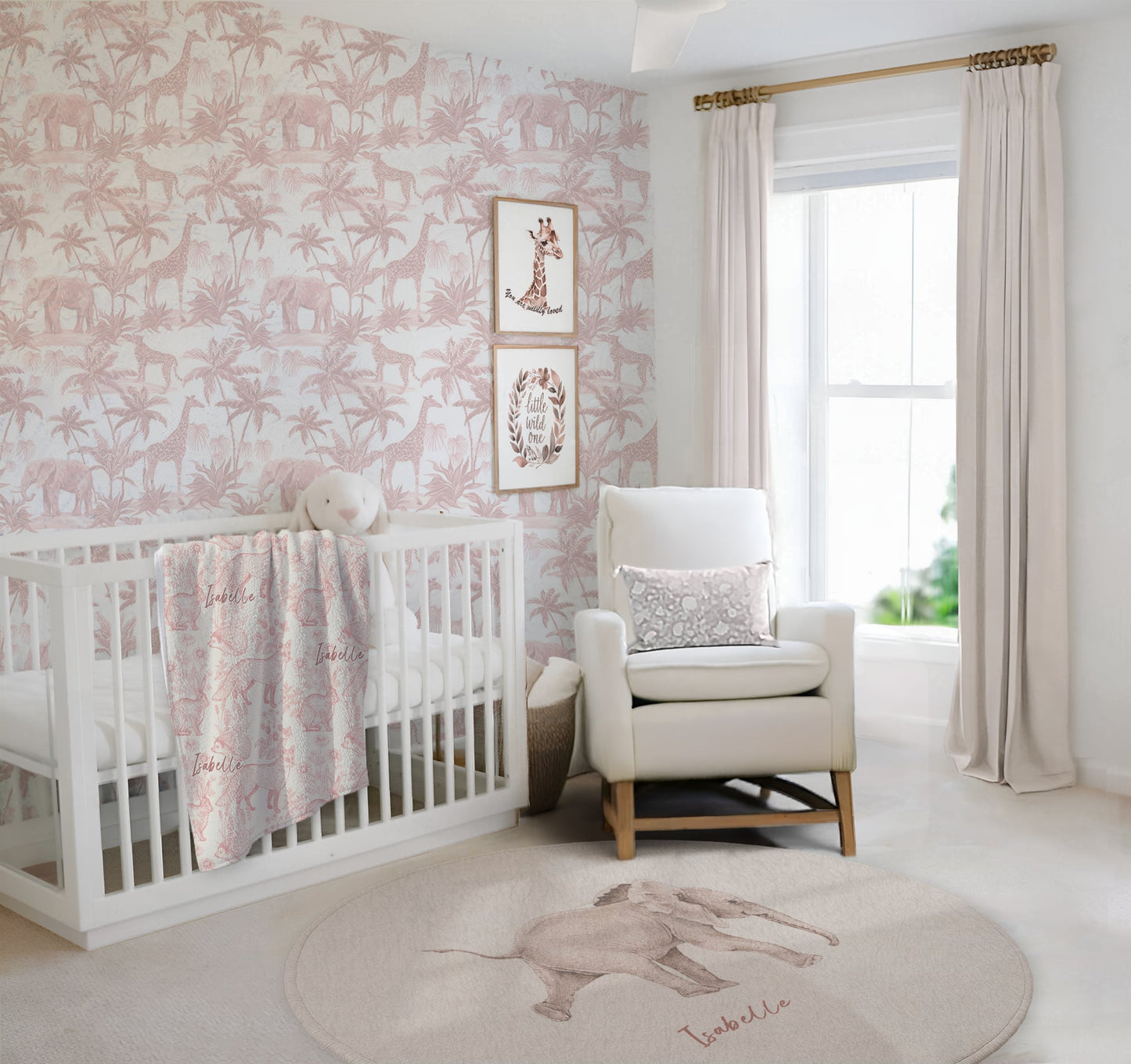 Pink Safari Nursery Set