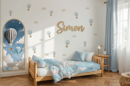 Hot Air Balloon & Cloud Wall Stickers - Peel & Stick Decals
