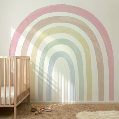 Watercolor Pink Rainbow Wall Decals — Peel & Stick (Easy removable)