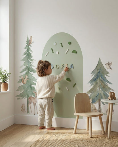 Woodland Rainbow Watercolor Wall Decals — Peel & Stick (Easy removable)
